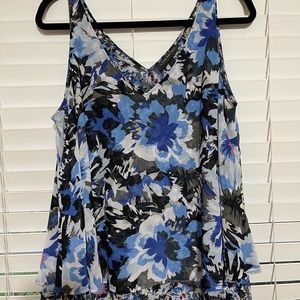 Lane Bryant Blue Floral Blouse